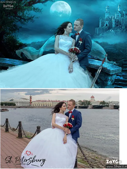 Свадебный Фотошоп до и после