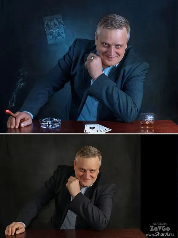 ретушь портрета до и после